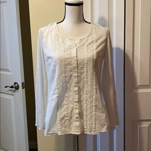❤️❤️Coldwater creek white embroidery button down - S